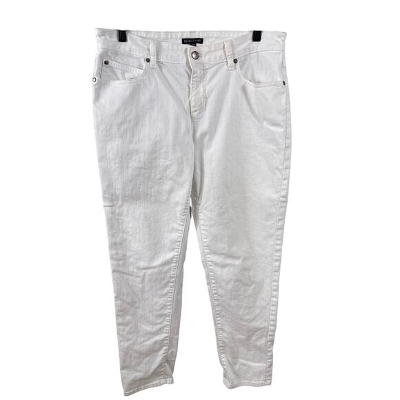 Eileen Fisher Pants - Eileen Fisher Women's Size 10 White Mid Rise Tapered Casual Everyday Denim Pants